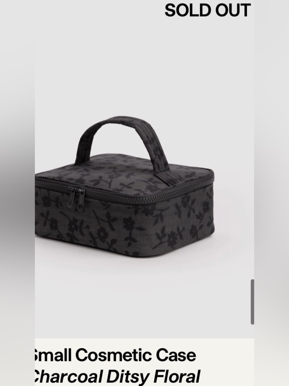 Baggu Small Cosmetic Case in Charcoal Ditsy, NEW - Picture 7 of 7